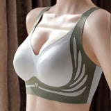 Seamless Contrast Color Wireless Soft Anti-sagging Push Up Sleep Bra