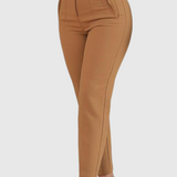 Women's Tailored Pleat High Waist Side Pocket 9-point Pants