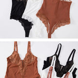 Sexy Lace Deep-V Neck Bodysuits