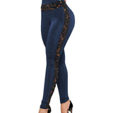Lace High Waist Hip Lift Mesh Sheer Hollow Out Yoga Gym Jogging Trousers Legging Pants