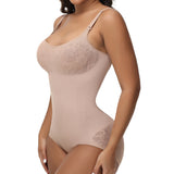 Sorelyne® Sexy Seamless Jacquard Bodysuit Tummy Control Spaghetti Strap Shapewear