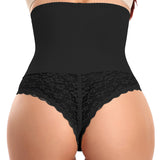 Women's Lace Splicing High Waist Tummy Control Shaping Panties Seamless Underwear