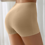 Solid Elastic Seamless Non-Slip Boyshorts Underwear