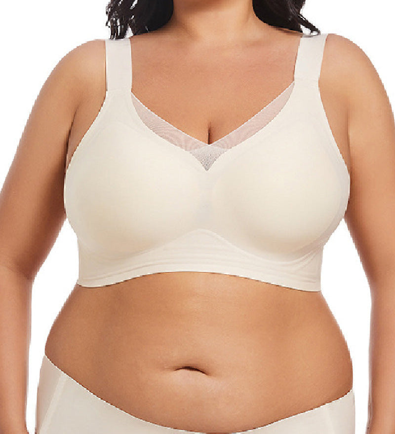 Wireless Mesh V Neck Invisible No Underwire Comfort Smooth Everyday Bra