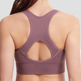 Women's Shockproof Push up Bra Hollow Back with Front Zipper