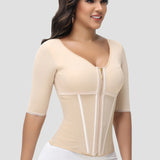 Sorelyne® Girdles Colombianas High Compression Half Sleeves V Neck Waist Trainer
