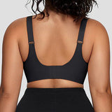 Mesh Patchwork V Neck Comfort Seamless Push up Shaping Bra