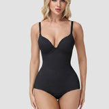 Adjustable Strap Cross Mesh Tummy Control Bodysuit Butt Lifting Shaper