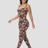 Sorelyne® Sexy Leopard Print Suspenders Jumpsuit Built in Bra