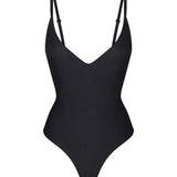 Sorelyne® Smooth Push Up Pad Thong Bodysuit Seamless  Deep V-Neck Body Shaper