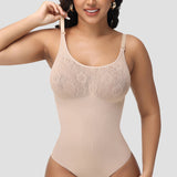 Sorelyne® Sexy Bust Flower Cut Out Thong Shapewear Bodysuit