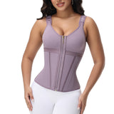 Sorelyne® Women's Boned Latex Zipper Corset Tummy Control Body Shaper Vest With Bra
