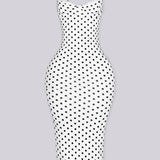 Sexy Women's Slim-Fit Stretchy Classic Polka Dot Maxi Dress