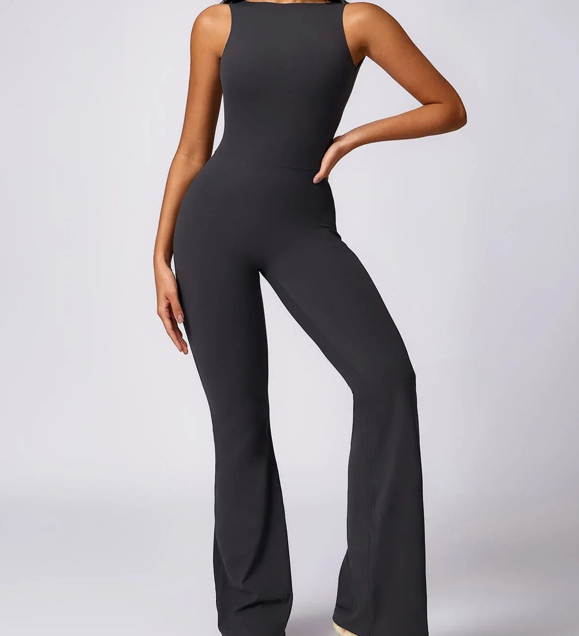 Sleeveless Butt Lifting Flare Jumpsuit
