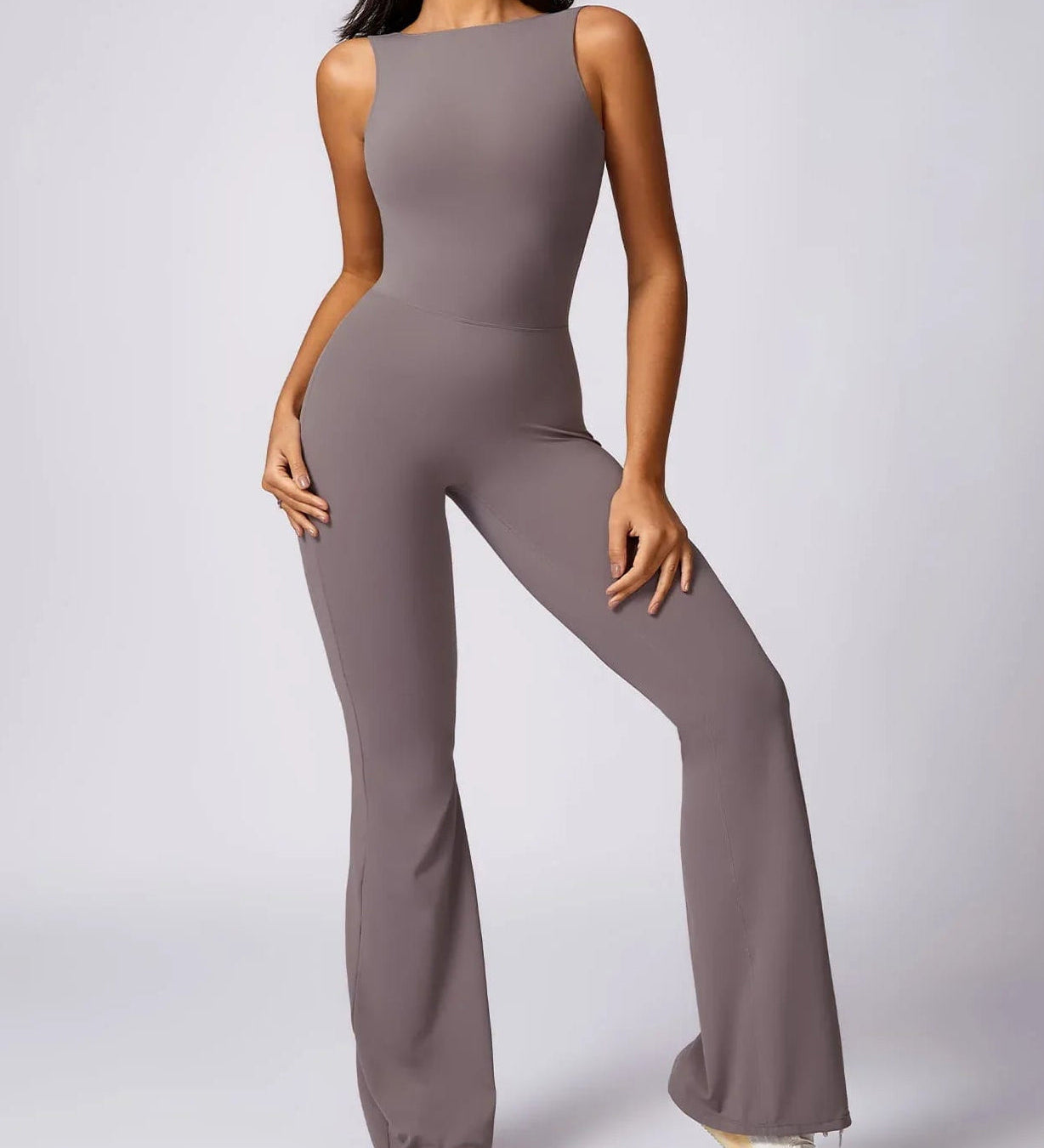 Sleeveless Butt Lifting Flare Jumpsuit