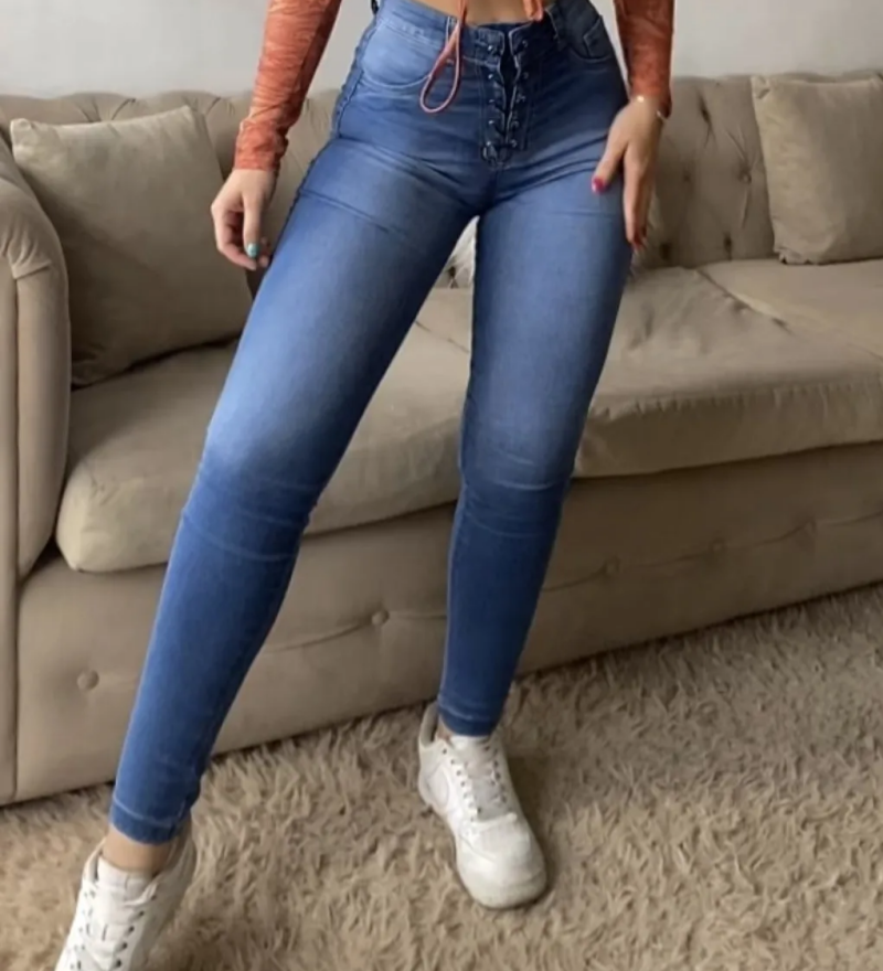 Sorelyne® High Waisted Lace-up Women's Slim Stretch Jeans