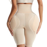 Hourglass Buckle Closure Waist Cincher BBL Shapewear Shorts With Sponge Pads