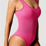 Women's Shapewear Bodysuits Sexy Ribbed Sleeveless Square Neck Tank Tops