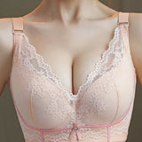 Women‘s Sexy Push Up Soft Wire Bra Breathable Thin Anti-Sagging Lace Bralette