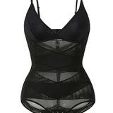 Mesh V Neck Tummy control Camisoles Shapewear with Bra