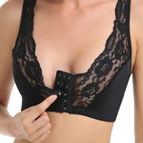 Breathable Lace Front Closure Wire-free Smooth Back Shaping Bra