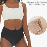 Women's Mid Waist Seamless Tummy Control Shapewear Briefs Underwear With Hooks Belt