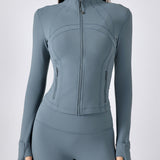 Long Sleeve Cropped Workout Yoga Jacket