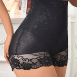 Women's High Waist Floral Lace Zipper Tummy Control Shapewear Panties