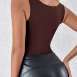 U Neck Seamless Stretchy Sleeveless Shapewear Built-In Bra Tank Tops