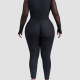 Slim Fit Stretch Full Body Shaper Long Mesh Sleeve Shapewear
