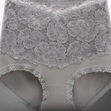 Women's V-shaped High Waist Floral Lace Briefs Sexy Tummy Control Soft Panties