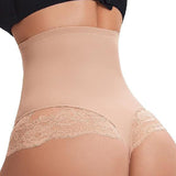 Seamless Lace Tummy Control Shapewear Panties High Waist Compression Thong Underwear