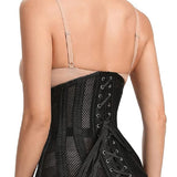 Sexy Gothic 26 Steel Hourglass Underbust Corset Lace up Hollow Breathable Waist Trainer