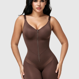 Full-Body Compression Girdle Shaper with Mesh Thigh Panels