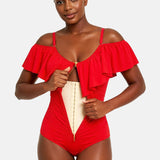 Sorelyne® Girdles Colombianas One Piece Ruffled Tummy Control Triangle Swimsuit