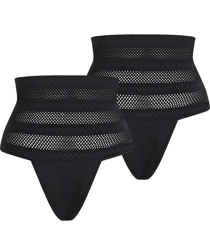 Women's High Waist Shaping Thong Breathable Tummy Control Shapewear Panty