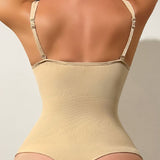 Halter 2 in 1 Seamless Thong Bodysuit Deep V-Neck Tummy Control Shapewear