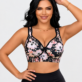Floral Print Adjustable Strap Plus Size Support Shapewear Bra