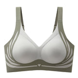 Seamless Contrast Color Wireless Soft Anti-sagging Push Up Sleep Bra