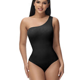 Sorelyne® Sexy Ribbed One Shoulder Sleeveless Tank Top Tight Stretch Bodysuit