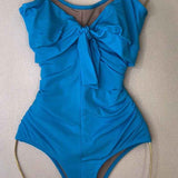 High Waist Ruched Shaping Swimsuits One Piece Tummy Control Swimwear