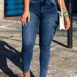 Sexy Old Fashionable Mutil-pocket Cargo Skinny Jeans
