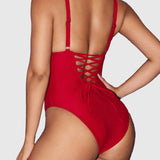 Shapewear Tummy Control Push Up V-Neck One-Piece Swimsuit