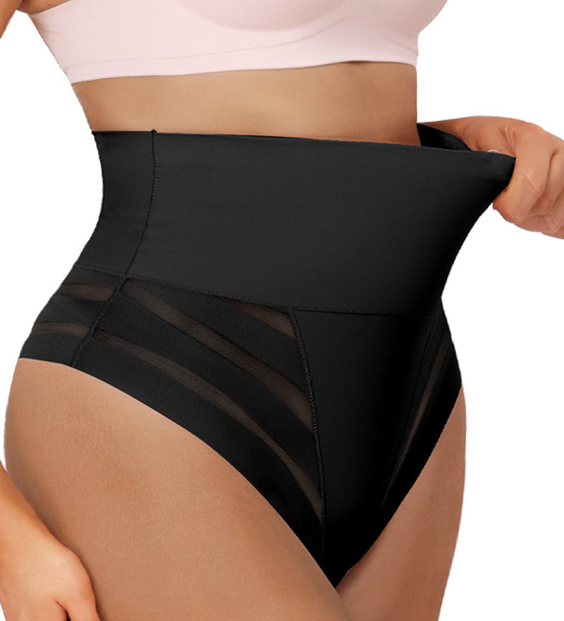 Women's Sexy Mid Waist Unique Lace Thong Body Shaper Seamless Girdle Panties