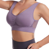 Women's Hollow Out Anti-Sagging High Support Sports Bra Breathable Yoga Top Bras