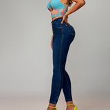 Butt Lift Push Up Button Fly High Rise Stretch Glamour Glow Denim Jeans