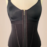 Sorelyne® Women's Boned Latex Zipper Corset Tummy Control Body Shaper Vest With Bra