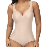 Sorelyne® Women's Tummy Control Seamless Ice Silk Summer Bodysuit Compression V Neck Body Shaper