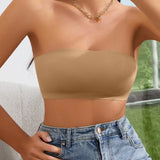 Wireless Strapless Bandeau Bra Seamless Stretch Non Padded Push Up Bralette