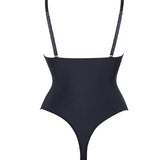 Women's Tummy Control Thong Sheer Mesh Corset Top Backless Bodysuits